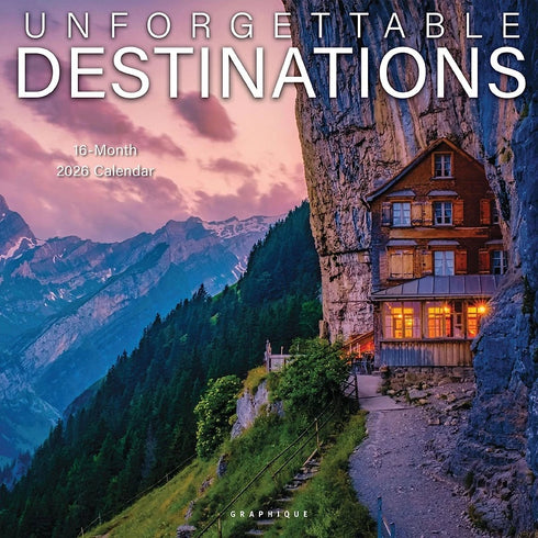 2026 UNFORGETTABLE DESTINATIONS 12X12 WALL CALENDAR